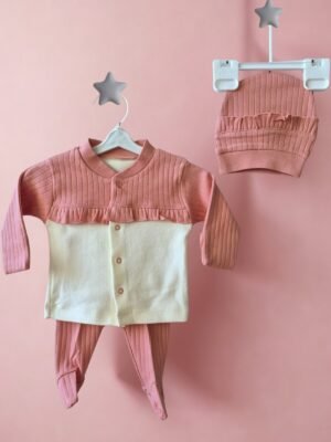 Fırfırlı 3'lü Gülkurusu Yenidoğan Takımı – Tiny Frills