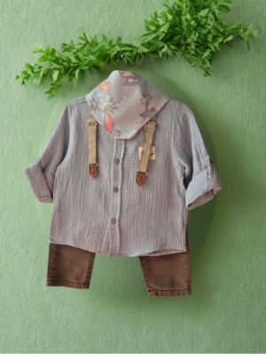 Erkek Bebek Takımı Gri 3'lü