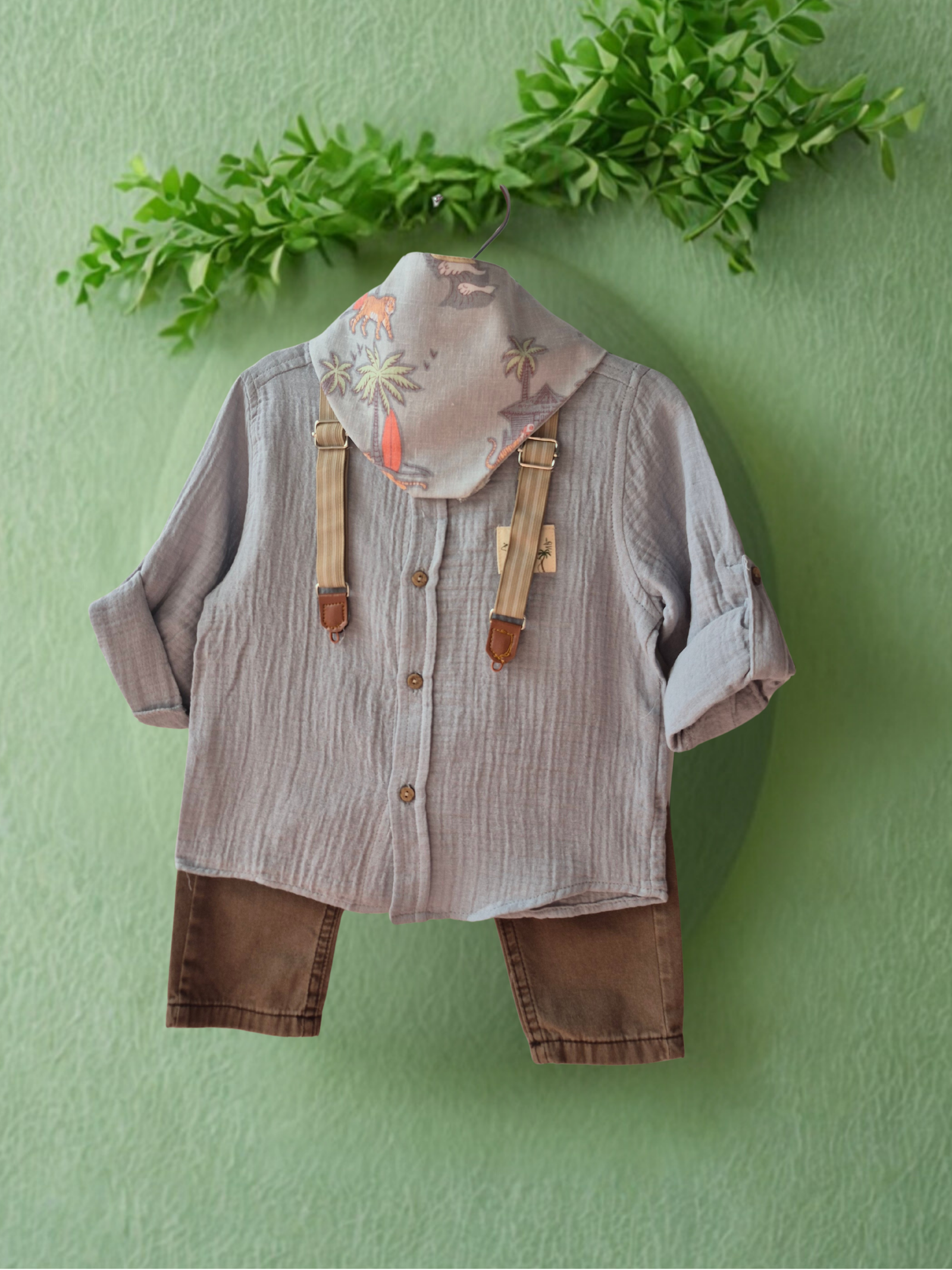 Erkek Bebek Takımı Gri 3'lü