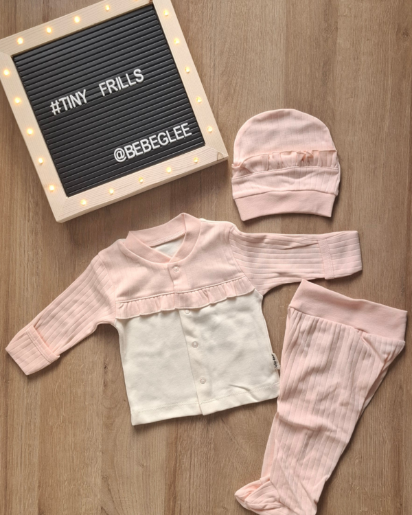 Fırfırlı 3'lü Yenidoğan Yavruağzı Takımı – Tiny Frills