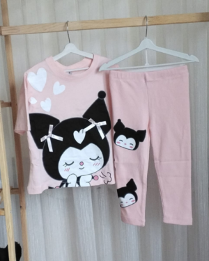 🎀 Kuromi Kız Çocuk Takım – Pudra