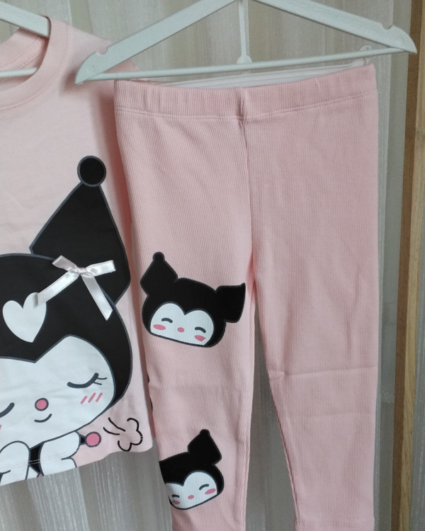 🎀 Kuromi Kız Çocuk Takım – Pudra - Görsel 4