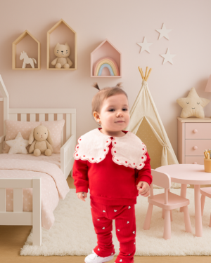 Kırmızı Kız Bebek 2’li Takım – Pantolon ve Sweatshirt